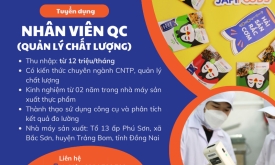 [Đồng Nai] Tuyển dụng QC - nhân viên quản lý chất lượng