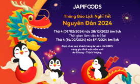 JapiFoods thông báo lịch nghỉ Tết Nguyên Đán Giáp Thìn năm 2024