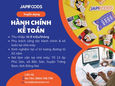 [Đồng Nai] Tuyển dụng nhân viên hành chính - kế toán