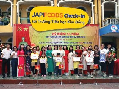 JapiFoods giao lưu cùng hơn 1200 học sinh Trường Tiểu học Kim Đồng - TP. Thái Bình