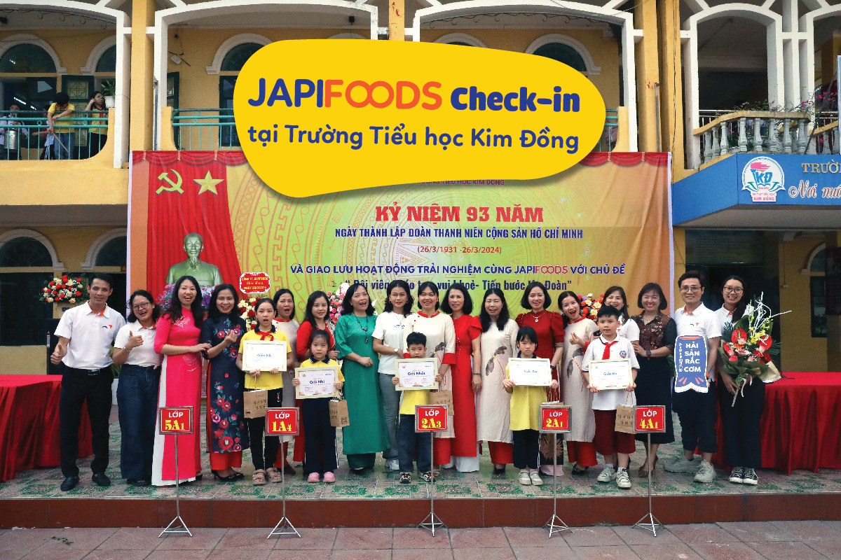 JapiFoods giao lưu cùng hơn 1200 học sinh Trường Tiểu học Kim Đồng - TP. Thái Bình